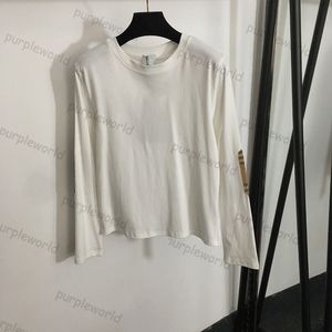 Damespullover T-shirt met lange mouwen Elleboogruit Splicing Slijtvast Designer Basisshirt Casual losse top