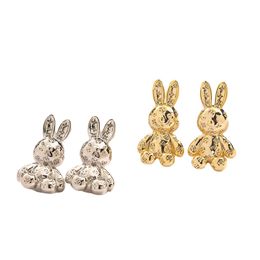 Womens Rabbit Oorbellen Charm Design Gouden Oorbellen Lente Designer Sieraden Romantisch Paar Familie Gift 925 Sliver RVS Accessoires ZG2239