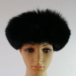 Womens Real Fox Fur Headband Luxe Verstelbare Winter Warm Black Wit Natuur Girls Hair Head Band 10 -stcs/veel gratis schip