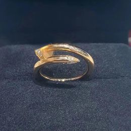 damesringen designer lovers ring Luxe sieraden maat 6-11 Titaniumlegering Vergulde diamant Ambachtelijke mode-accessoires Never Fade golds diamon dNail ring