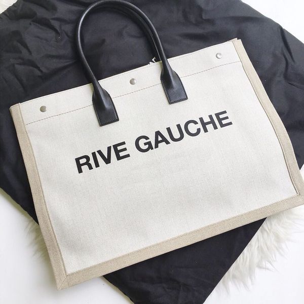 Womens Rive Gauche week-end Grand fourre-tout Sac de plage designer de luxe Linen Canvas vanity sacs à main shopper sac mens fashion sac à main pochette épaule Crossbodys sacs de voyage