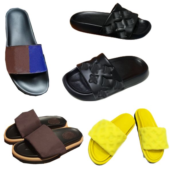 Sandalia para mujer famoso diseñador mujer topshoesfactory playa diapositiva hombres zapatilla piel cuero piscina almohada pareja zapatos al aire libre desgastes zapatos original bolsa de polvo bonita