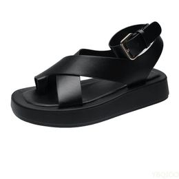 Sandales pour femmes couleur d'été solide confortable chaussures de plage femelles y pour femme ne pas galerie chaussure 240409