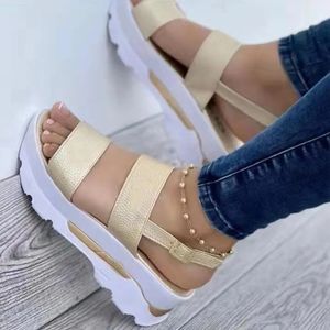 Sandales pour femmes talons hauts femmes avec chaussures de plate-forme sandales d'été sans bretelles chaussures de coin décontractées pour femmes