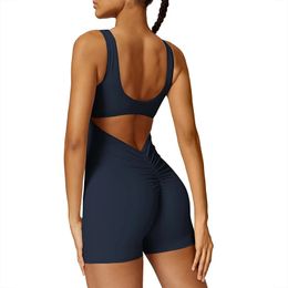 Femmes sans couture une pièce combishort Yoga Shorts ensemble femme salle de sport confortable sport Fitness barboteuse entraînement combinaison d'entraînement 240322