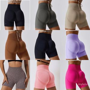 Dames naadloze yoga shorts perzik tillen billen met hoge taille fitness strak lopende sport shorts running casual broek