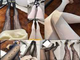 Dames sexy lange kousen panty panty leggings 2023 designer mode rekbaar dunne kanten maas strakke zachte ademende holle plantenbrief patroon panty gehaakte kousen