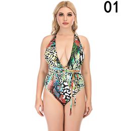 Traje de baño sexy para mujer Ropa de playa Siamés Natación Natación Estampado de leopardo Traje de baño de piel de serpiente Chaleco de una pieza Sin sujetador Soporte con aros Trajes de baño Bikinis para el verano 002