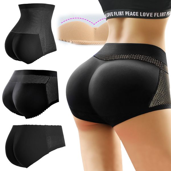 Femmes Shapers Hip éponge rembourré taille haute culotte faux cul rehausseur bout à bout slips sans couture ventre Shaper Push Up Pad culotte 230509