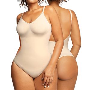 Femmes Shapers Body dos bas pour femmes contrôle du ventre Shapewear sans couture dos nu corps Shaper sculptant string sous-vêtements Sexy Cami haut Corset 230905