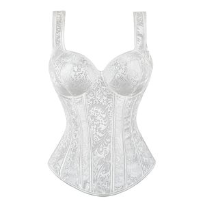 Womens Shapers Steampunk Corset met Cup Lingerie Rits Side Bandjes Bovenborst Taille Trainer Bustier Plus Size 230620