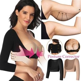 Shapers para mujer Shaper superior del brazo Post Slimmer Mangas de compresión Corrector de postura Tops Shapewear para mujeres Chaleco adelgazante 221007