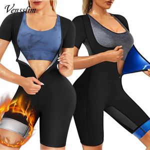 Womens Shapers Vensslim Women Sauna Suit Sweat Shirt Slimming Thermo Shapewear Full Body Shaper Waist Trainer Legging Trimmer Corset 231025