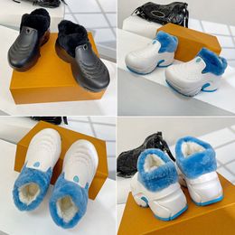 Womens Shark Clog nepbont voering winter warme casual schoenen rubber reizen koud weer bekende designer casual schoenen
