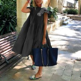 Dames korte mouwen solide patchwork v-neck casual long long cooded trui jurk zomer strand feest mini jurk vestidos 240509