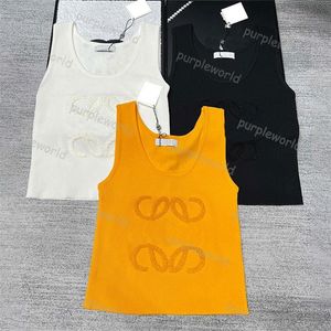 Dames korte top T-shirt vest normale top katoenen T-shirt ontwerper borduurwerk sport ademend yoga tanktop korte navel top321f