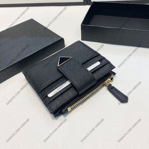 Portefeuilles courts courts de sac à main en cuir saffiano concepteur de luxe de luxe portefeuille de cartes de cartes de portefeuille triangle sac à main