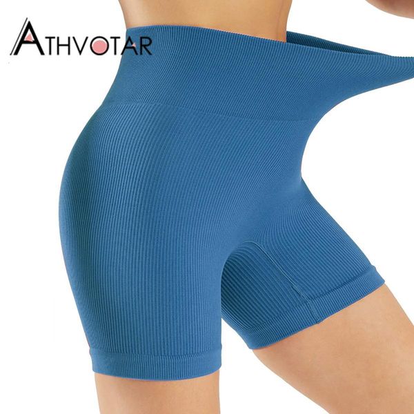 Shorts pour femmes ATHVOTAR femmes sport tricot sans couture Sexy côtelé cyclisme femme pantalon Push Up élastique été Fitness Gym 230620