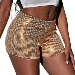 Dames shorts gouden pailletten slanke casual sexy glanzende pailletten broek glitter nachtclub dames vrouw broek 230414