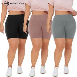 Dames shorts highdays 3 pack plus size 8 biker voor vrouwen met hoge taille zwarte zwangerschap yoga 2x 3x 4x 230414