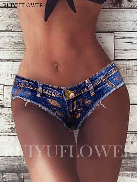 Femmes Shorts Lady Discothèque Denim Été Sexy Mince Taille Basse Pantalon Yoga Sport Pole Dance Plage Mini Jean Femmes Performance Vêtements 230414