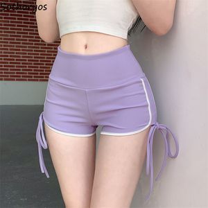 Femmes Shorts Skinny Femmes 5 Couleurs Bandage Simple Sportif Quotidien Empire Sexy Style Coréen Loisirs Élégant Ligne Lumineuse Décoration Été 230620