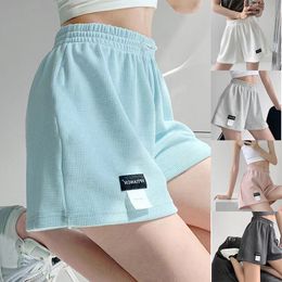 Womens Shorts Zomer Hoge Taille Sport Losse Bodems Vrouwelijke Casual Elastische Taille Broek Effen Kleur Homewear 230620