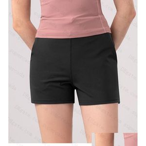 Dames shorts ty low-rise bekleed kort 2.5 lichtgewicht gaas running ingebouwde voering rits pocket reflecterende details atletic druppel delive otqvb