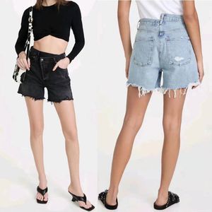 Femmes Shorts femmes Denim Shorts asymétrique taille haute mode décontracté dame effiloché 230506