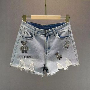 Femmes Shorts Femmes Jean Denim Plage Trouse Courte Droite Femmes Taille Haute D'été Femme Maigre Mince Denim Court Ceinture Large Pantalon