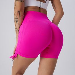 Femmes Shorts Femmes Sport Yoga Pantalon Cordon Taille Haute Push Up Leggings Scrunch Sport Fitness Workout Butt Lifting Gym Court 230620