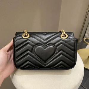 Damesschoudertassen Designer Mini Crossbody Tas Klassiek zwart lederen luxe Marmont handtas met doos