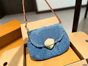 Dames schouder crossbody tassen Designer handtassen nieuwe croissant portemonnee mini handtas composiet tas hobo halve maan luxe dames bakken denim blauw