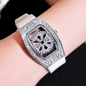 Dames eenvoudig licht luxe mode hoog gevoel creatief wijnvat holle siliconen waterdicht quartz horloge montre de luxe geschenken