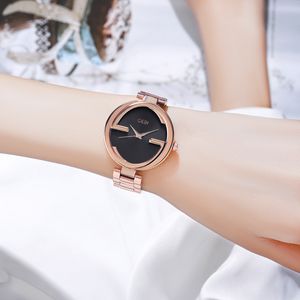 Dames eenvoudig licht luxe hoogwaardig roestvrij staal waterdicht quartz horloge montre de luxe geschenken A2