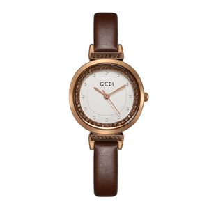 Reloj de cuarzo resistente al agua con cinturón de cuero de alta calidad, plato pequeño de estilo retro, ligero y sencillo para mujer, regalos de lujo A2