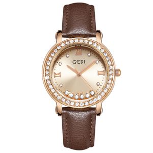 Reloj de cuarzo resistente al agua con cinturón de alta sensación a la moda de lujo con diamantes de imitación sencillos para mujer regalos de lujo A4
