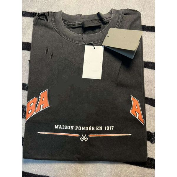 Damengrößen Sommer Herren T-Shirts Ripped Balencaigalies Retro Weiß Schwarz Business Letter Shirts Balencigalies XS-L Designer YR44