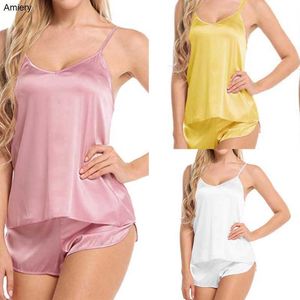 Vêtements de nuit pour femmes 2 pièces pyjamas ensembles vêtements de nuit Lingerie vêtements de nuit maison vêtements Sexy sous-vêtements col en v porte-jarretelles hauts Shorts costume