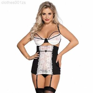 Femmes de nuit Comeondear Porno Lingerie Sous-vêtements Nuisette Ouvert Plus Taille Noir Blanc Dentelle Mesh Sexy Babydoll Pour Femmes Langerie Ensemble G5HW # 1ZN5