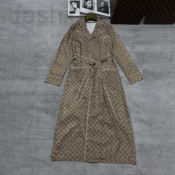Diseñador de ropa de dormir para mujeres Unisex G Vintage Pajama Robe Diseño de estampado nocturno clásico combinado con tuberías casuales con ropa para el hogar G27R