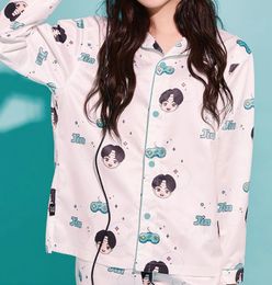 Vêtements de nuit pour femmes Kpop pyjama ensemble à manches longues décontracté femmes pyjamas Ulzzang Pjs été coréen 231129