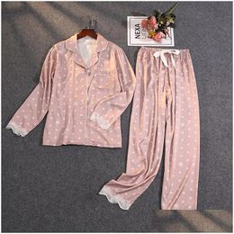 Vêtements pour femmes lisacmvpnel d'été pyjamas pyjamas glace satin manteau mince imprimé en dente