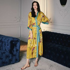 Vêtements de nuit pour femmes longue maison robe de chambre femmes décontracté chemise de nuit Kimono peignoir Lingerie intime été nouveaux vêtements t