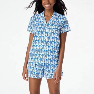 Vêtements de sommeil pour femmes preppy pyjamas de singe set les femmes