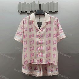 Dames Nachtkleding Zijde Satijn Nachtjapon Set Tweedelige sets met korte mouwen Pyjama's Loungewear Button Down