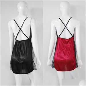 Dames slaapkleding y lingerie dames zijden kanten gewaad jurk babydoll nachtdress nachthemd slaapkleding9578863 drop levering kleding ondergoed dhudq