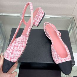 dames slingbacks geklede schoenen dikke hakken 2cm/6.5cm retro ronde tenen denim roze sandalen instapper bruiloft dames rood voor feest vrije tijd schoen grote maat 41 met stofzak