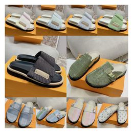 Slipper de sandale en cuir authentique pour femmes Luxurys Designer Plat Top Quality Chaussures décontractées Mans Platforms d'été Sliders Sandale