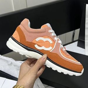 Sneakers pour femmes chaussures de créateurs chaussures décontractées rétro en cuir en daim